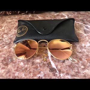 Ray-Ban Authentic Sunglasses: Pink Mirror Lens